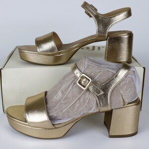 LifeStride Women's Rhythmn Platform Block Heel Sandals - Size 8 - Platino Gold
